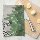 Zebra amongst Leaves Theedoek (Quarter Fold)