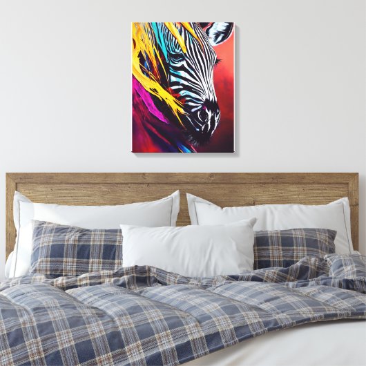 Zebra Animal Discovery Adventure Natuur Planet Canvas Afdruk (Insitu (Slaapkamer))