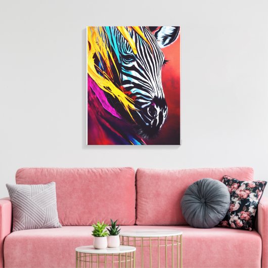 Zebra Animal Discovery Adventure Natuur Planet Canvas Afdruk (Insitu (Woonkamer))