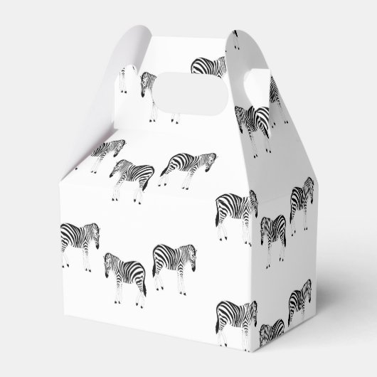 Zebra animal pattern on white bedankdoosjes (Achterkant)