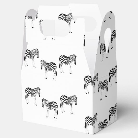 Zebra animal pattern on white bedankdoosjes (Geopend)