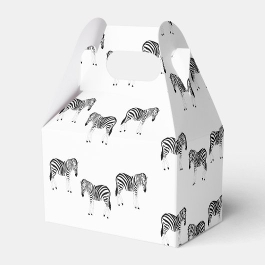 Zebra animal pattern on white bedankdoosjes (Voorkant Zijde)