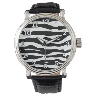 Zebra Animal Print Black White Stripes Pattern Horloge