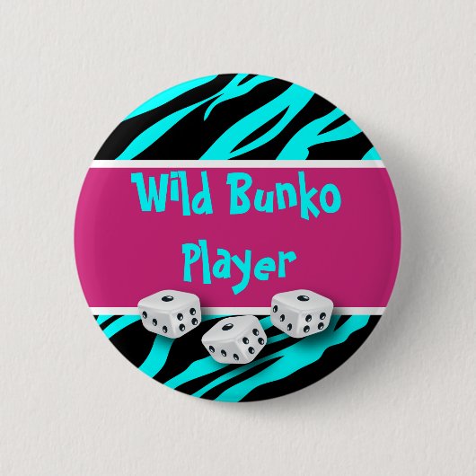 Zebra Animal Print Wild Bunko Player Ronde Button 5,7 Cm (Voorkant)