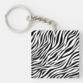 Zebra Animal Skin Print Pattern-15391 Sleutelhanger (voorkant)