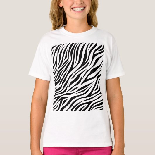 Zebra Animal Skin Print Pattern-15391 T-shirt (Voorkant)