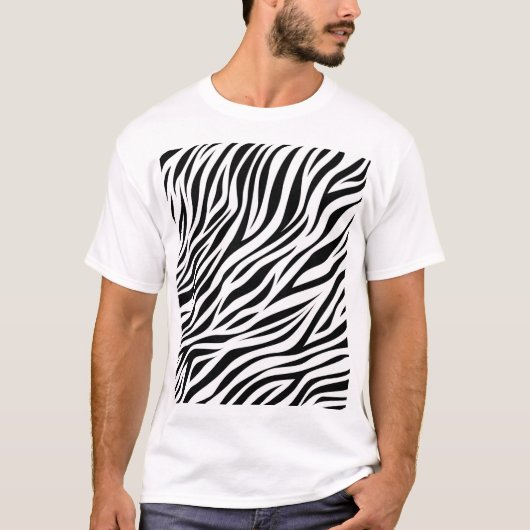 Zebra Animal Skin Print Pattern-15391 T-shirt (Voorkant)