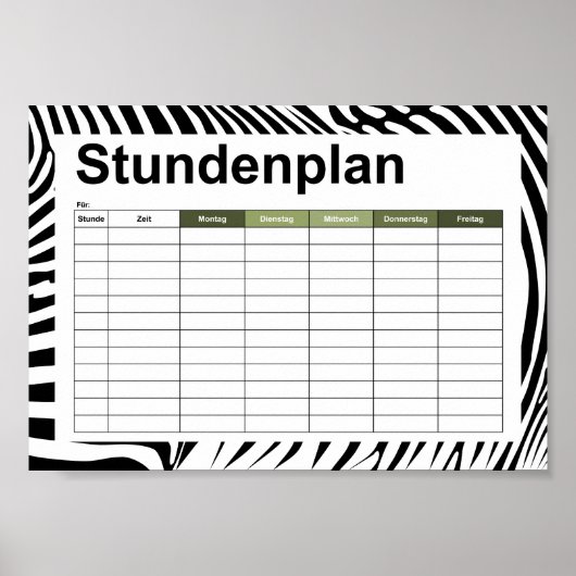 Zebra Animalprint Poster (Voorkant)