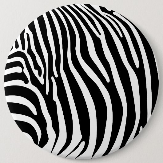 Zebra Animalprint Ronde Button 6,0 Cm (Voorkant)