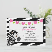 Zebra Anniversaire Fête Invitation (Debout devant)