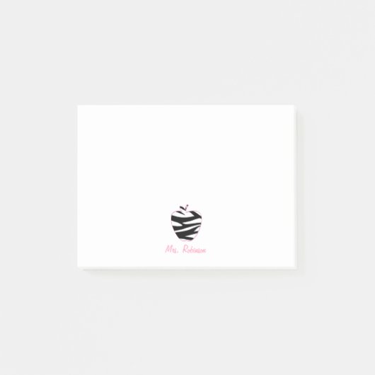 Zebra Apple-leraar Post-it® Notes (Voorkant)