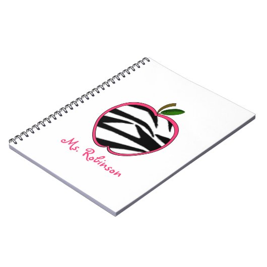 Zebra Apple Spiral notebook voor leraren Notitieboek (Linkerzijde)