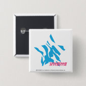 Zebra Aqua 3 Vierkante Button 5,1 Cm (Voorkant /achterkant)