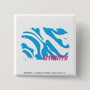 Zebra Aqua 4 Vierkante Button 5,1 Cm