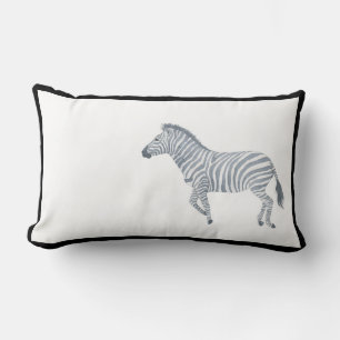 Zebra aquarelle noir cadre coussin
