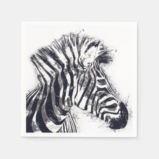 Zebra Art Napkin – Safari Party Decor Servet