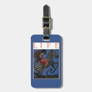  Zebra Art Nouveau Vrouw Bagagelabel