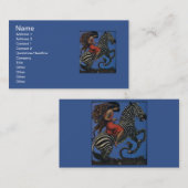  Zebra Art Nouveau Vrouw Visitekaartje (Voorkant / Achterkant)