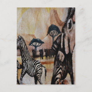 Zebra Art Wall Briefkaart