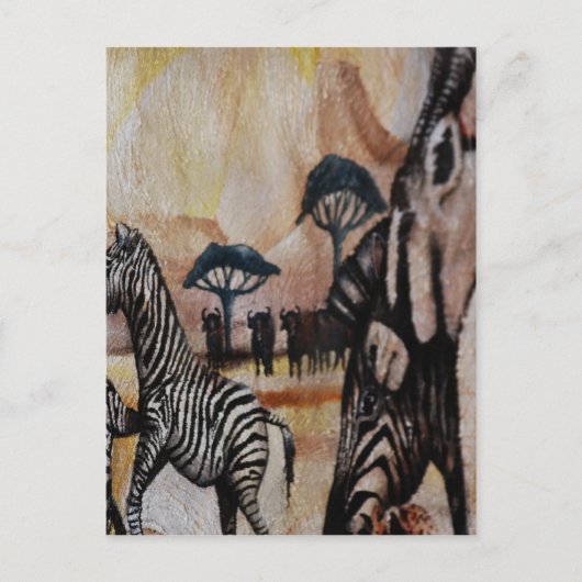 Zebra Art Wall Briefkaart (Voorkant)
