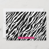 Zebra avec Trim rose avec Photo - Grad Faire-part (Dos)