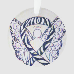 Zebra Awareness Ribbon Angel Ornaments Ornament