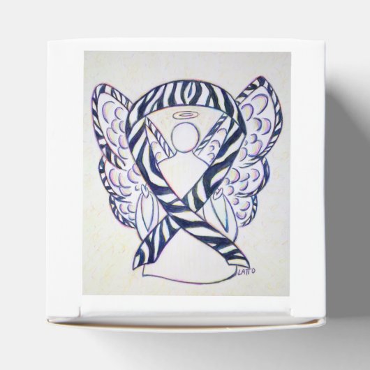 Zebra Awareness Ribbon Angel Party Favor Box Bedankdoosjes (Bovenkant)