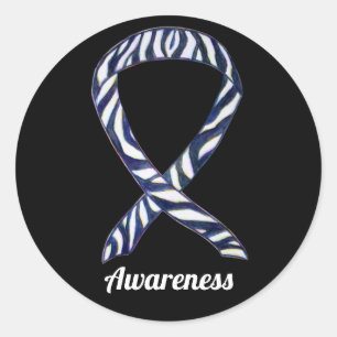 Zebra Awareness Ribbon Art Custom Sticker Decents