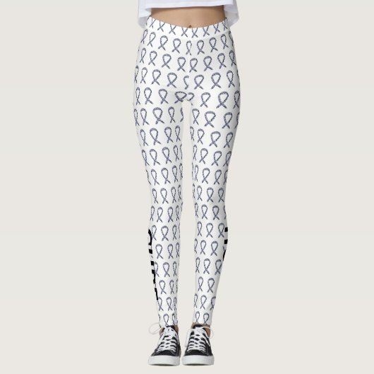 Zebra Awareness Ribbon Hope Cure Custom Leggings (Voorkant)