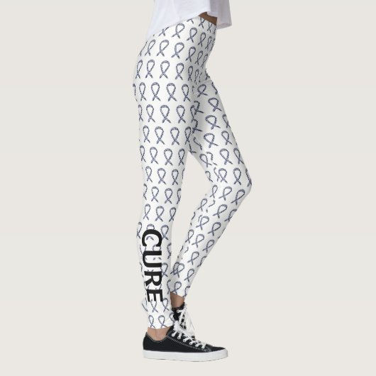 Zebra Awareness Ribbon Hope Cure Leggings Personna (Droite)