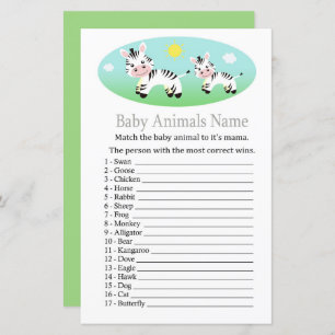Zebra Baby Baby Animals Name Game