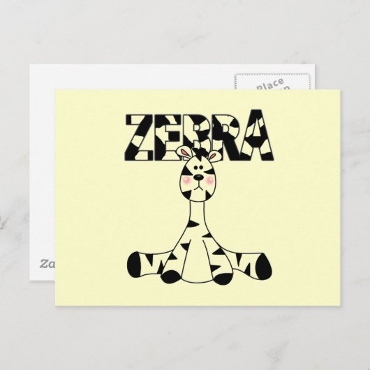 Zebra Baby en cadeaus Briefkaart (Voorkant / Achterkant)