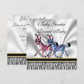 Zebra Baby Genderkwesties Kaart (Voorkant / Achterkant)