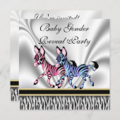 Zebra Baby Genre Reveal Party Invitation (Devant / Derrière)