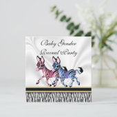 Zebra Baby Genre Reveal Party Invitation (Debout devant)