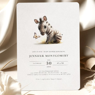 Zebra Baby shower Invitation neutre genre