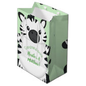Zebra-Baby shower Medium Cadeauzakje (Voorkant Gekanteld)