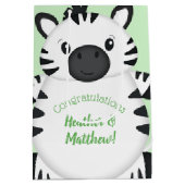 Zebra-Baby shower Medium Cadeauzakje (Achterkant)