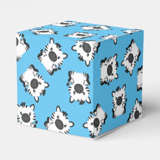 Zebra Baby shower Safari Blue Boy Bedankdoosjes (Achterkant)
