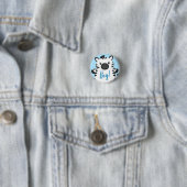 Zebra Baby shower Safari Blue Boy Ronde Button 3,2 Cm (In situ)