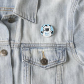 Zebra Baby shower Safari Blue Boy Ronde Button 3,2 Cm (In situ)