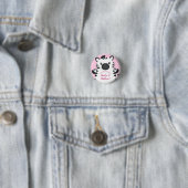 Zebra Baby shower Safari Pink Girl Ronde Button 3,2 Cm (In situ)