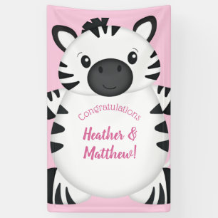 Zebra Baby shower Safari Pink Girl Spandoek