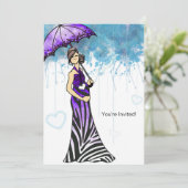 Zebra Baby shower Uitnodiging (Staand voorkant)