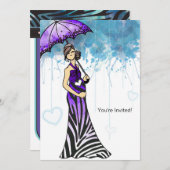 Zebra Baby shower Uitnodiging (Voorkant / Achterkant)