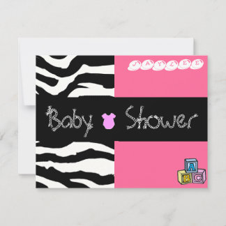 Zebra Baby shower Uitnodiging