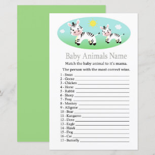 Zebra Babydieren Naamspel