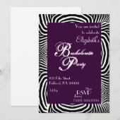 Zebra Bachelorette Party 2 Invitation (Devant / Derrière)