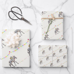 Zebra balloon Party Cadeaupapier Vellen Set 