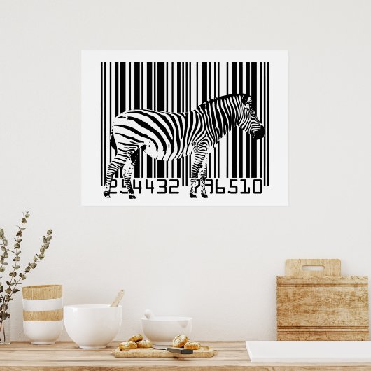 Zebra Barcode Art Poster (Keuken)